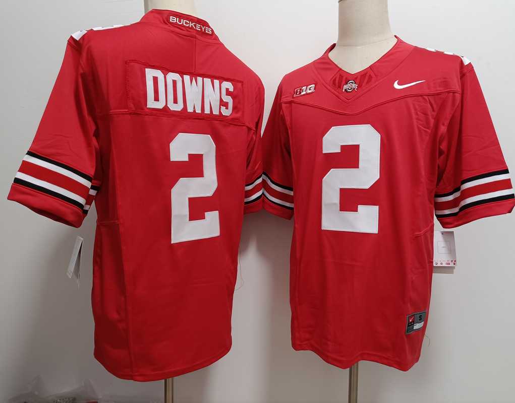 Mens Ohio State Buckeyes #2 Caleb Downs Red FUSE College Stitched Jersey->ohio state buckeyes->NCAA Jersey